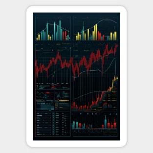 Day trading cryptocurrency with candle stick Sticker